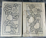Lot of 2 Rubber Stamps Mini Pansy & Hydrangea Hydrangea