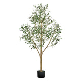 VEVOR 5FT Artificial Olive Tree Tall Fake Plant with Black Pot for Home Office Green Plant