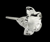Vintage Hand Blown Clear Art Glass Lily Trumpet Flower Bud Vase Single Stem 7.5