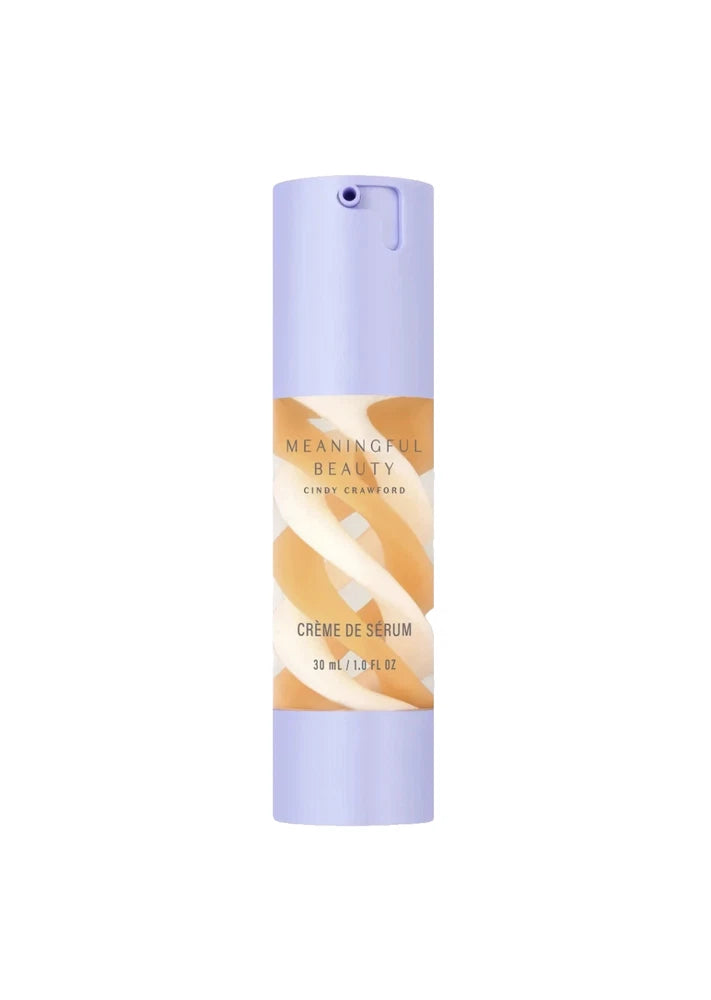 Meaningful Beauty Creme de Serum bottle, lavender cap and label, sealed 1.0 oz