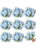 8 Ct  Silk Peony Artificial Flowers Wedding Bouquet Party Arrangement Decoration Hydrangea