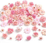 Mini Pink Artificial Flower Heads - Peony, Daisy, Rose - 2-4 Cm, Multicolor for Peony