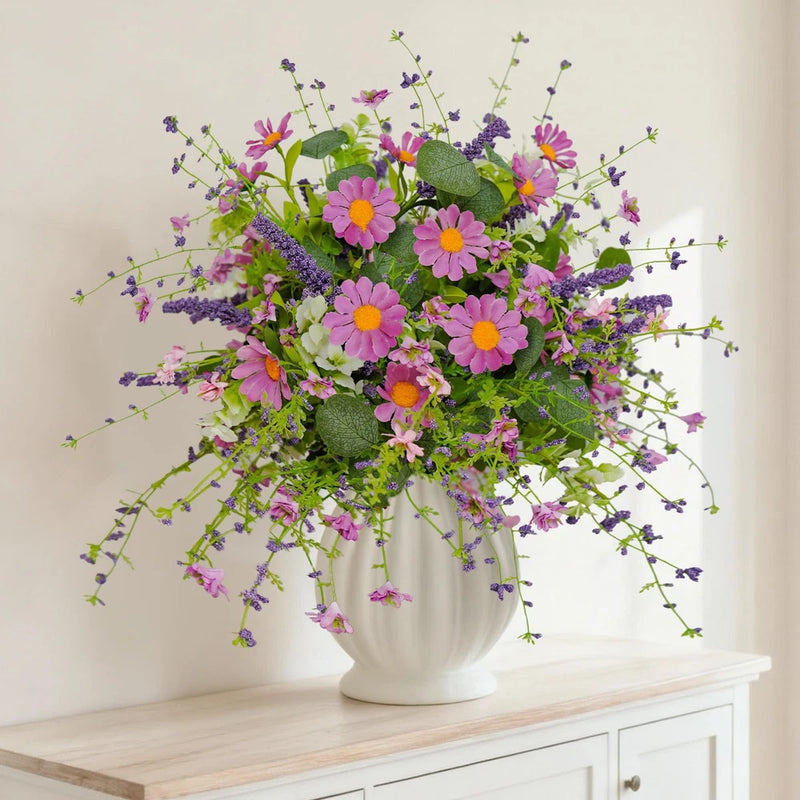 Wild Flowers Artificial, Silk Floral Arrangements 6-Pack Fake Wildflower cent... Sunflower
