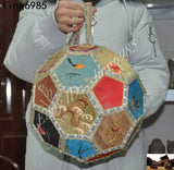 Chinese Ancient cloth embroidery Flower Bird Crane Hydrangea circle sphere ball Hydrangea