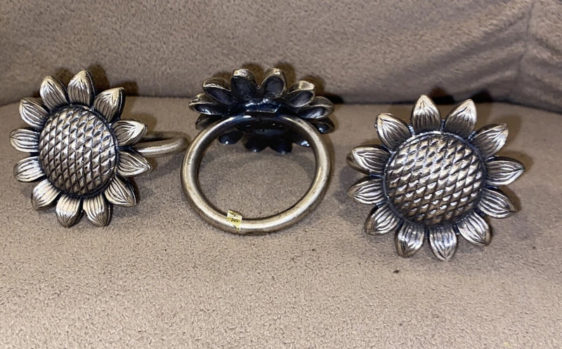 Vintage Sunflower Napkin Ring * 1-3/4Ó Flower * Set of 3-pcs Sunflower