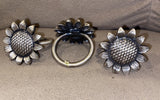 Vintage Sunflower Napkin Ring * 1-3/4Ó Flower * Set of 3-pcs Sunflower