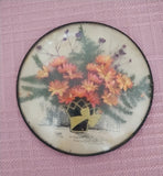 Peter Watson Dried Flowers Bubble Glass 1940's Indiana 4.5" Wallhanging Dried Flower