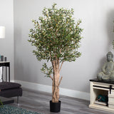 6Ft Artificial Giant Olive Tree w/3864 Branches Home Decor. Retail $729 Green Plant