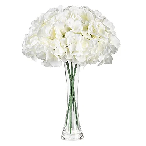 Silk Hydrangea Fake Flower 10pcs DIY Floral Artificial Flower with Stems White Hydrangea