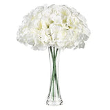 Silk Hydrangea Fake Flower 10pcs DIY Floral Artificial Flower with Stems White Hydrangea