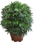 24" Bamboo Palm Artificial Plant in Decorative Planter - Lush Green Decor Green Plant