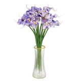 20pcs Artificial Calla Lily Fake Silk Flowers for Home Decor, White Purple Lily