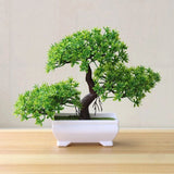 Small Artificial Potted Plant Simulation Bonsai Tree Realistic Garden Table Deco Green Plant