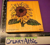 SUNFLOWER STEM FLOWER LARGE RUBBER STAMP COMOTION 2410 Sunflower