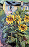 Dream-art Oil painting Nicolas-Tarkhoff-House-with-Sunflowers impression flower Sunflower