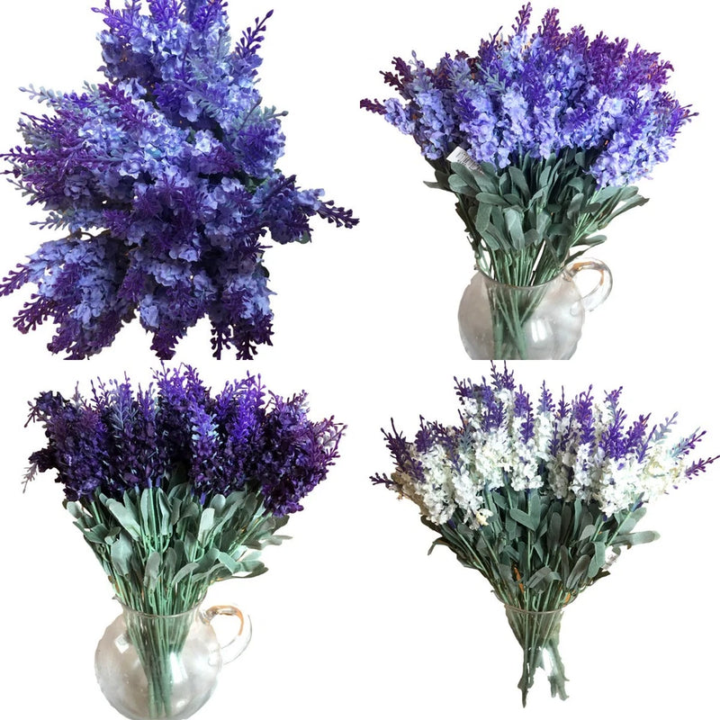 8x 10Heads Lavender Artificial Flower Bouquet Home Wedding Garden Floral Decor Bouquet