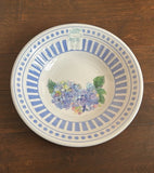 2 Shabby Chic Floral Hydrangea Polka Dot Stripes Melamine 14" Serving Bowl Hydrangea