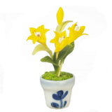 Dollhouse Miniature Yellow Lily in Pot Lily