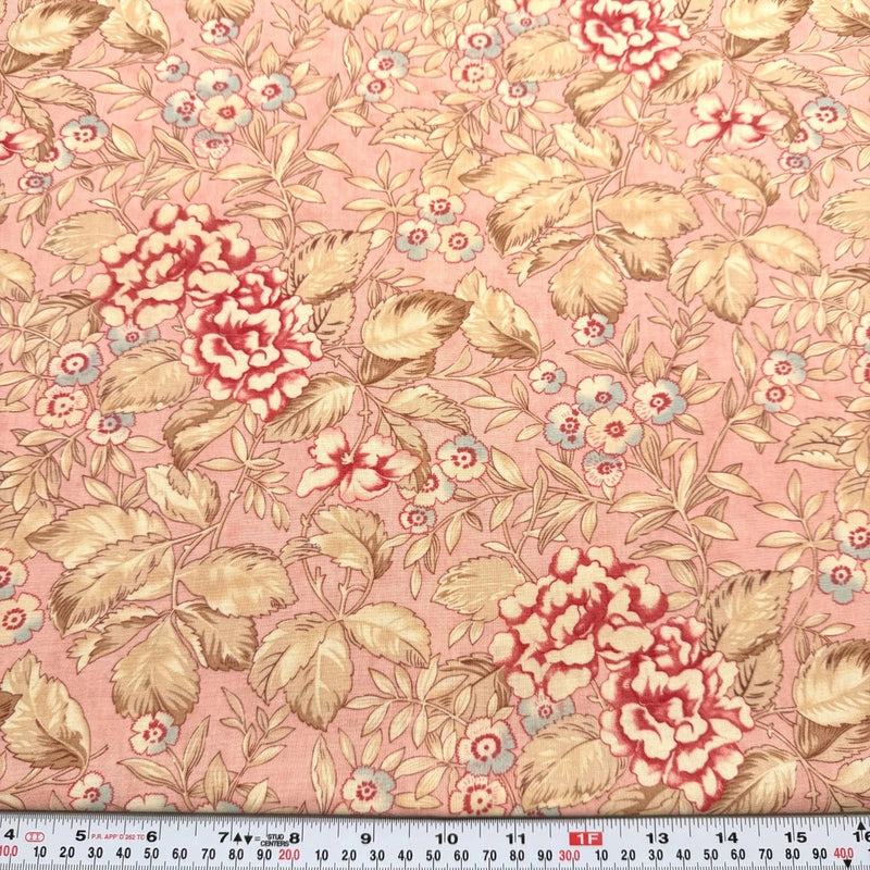 Papillon by 3 Sisters for Moda Florals on Pink Cotton Fabric by the HALF YARD Flowering Plants