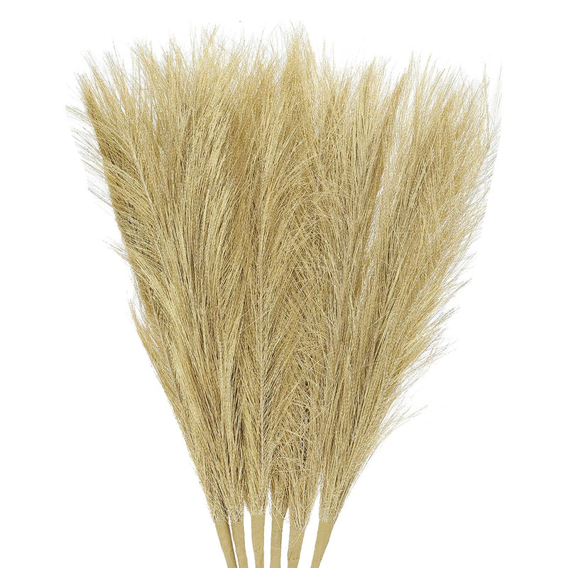 3Pcs Pampas Grass 17.7" Fake Pampas Grass for Wedding Decoration Golden Pampas Grass