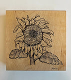Comotion 4.5" Rubber Stamp Sunflower #2410 Plant Nature Garden Sunflower
