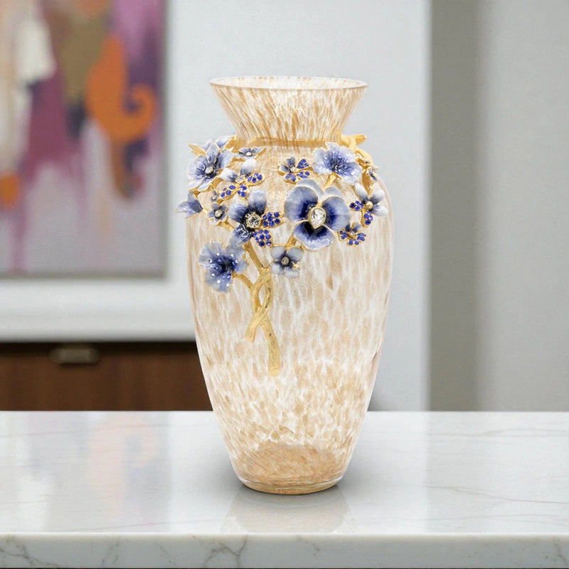 Jay Strongwater Polly Bouquet Vase Delft Garden Collection SDH2400-284 Bouquet