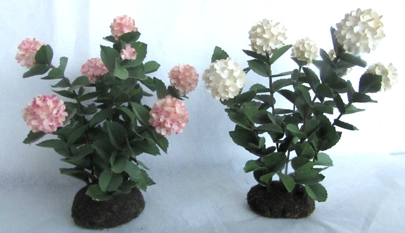 Vintage Artist Hand Made Miniature Flowers Hydrangea Pink White Hydrangea