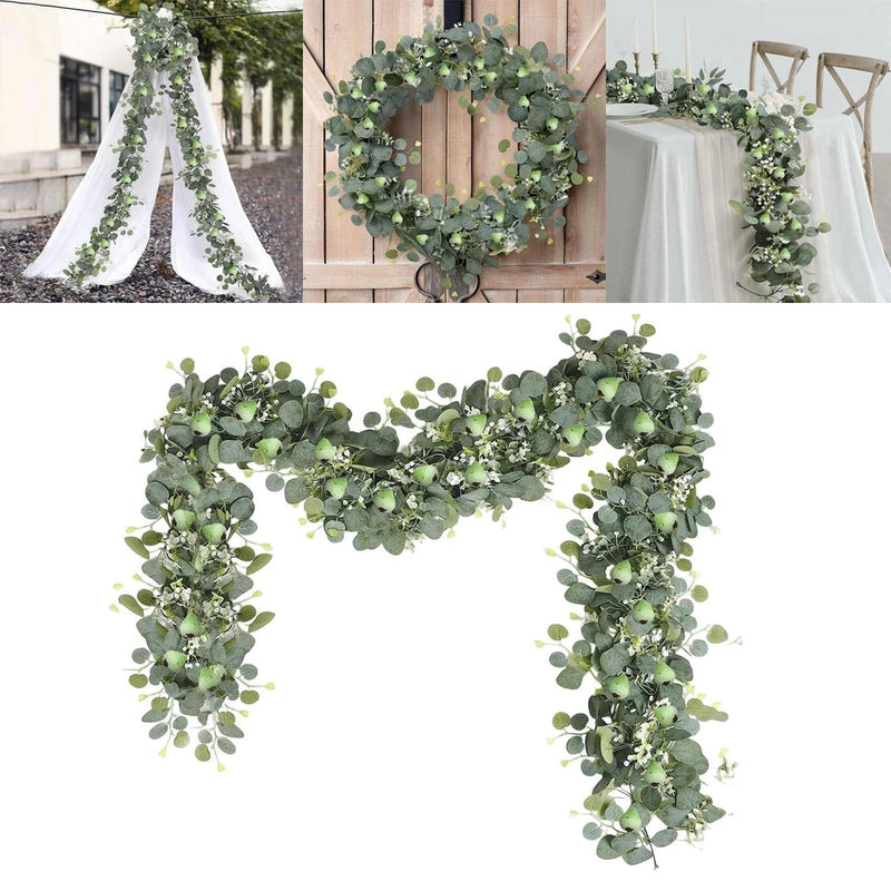 Artificial Leaf Vines Backdrop Floral Arrangement for Fireplace Wedding Wall Green Plant