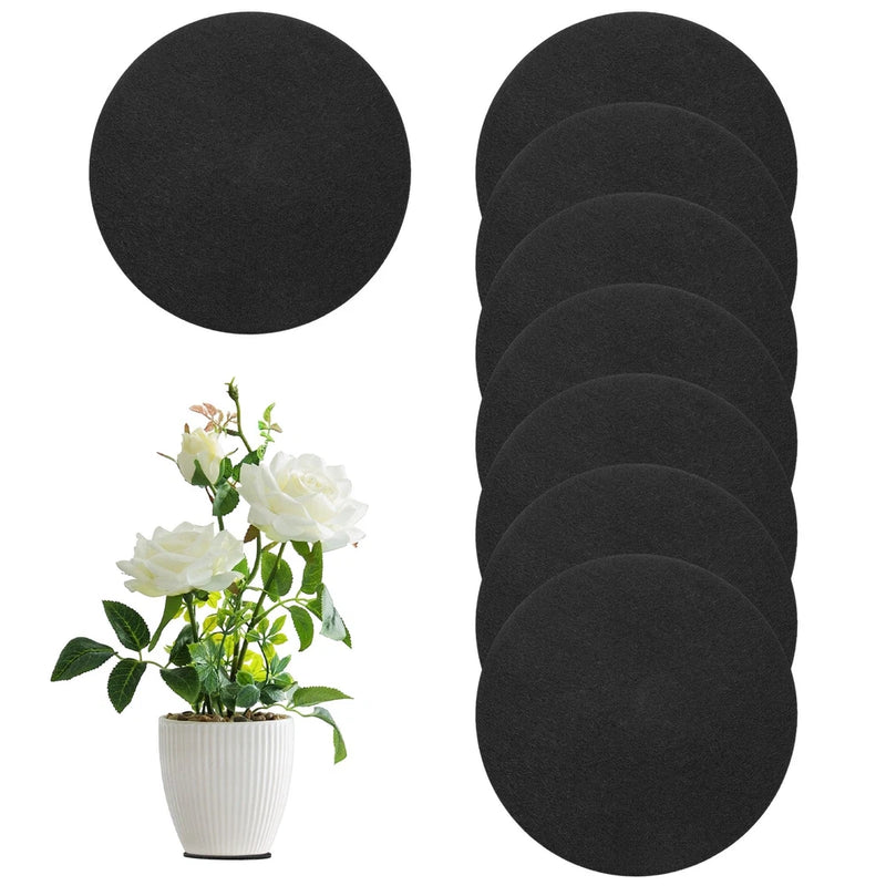 8-Pack Cork Plant Coasters, 3.9 Inch Cork Plant Mats for Garden [Black] Garden Plants