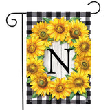Briarwood Lane Sunflowers Monogram N Garden Flag Sunflower