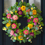 Spring Wreaths for Front Door 24 Inch Outdoor Spring Wreath with Peony Rose Roses