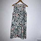J.Jill Linen Sleeveless Dress Floral Hydrangeas Beach Lagenlook Sz L Hydrangea
