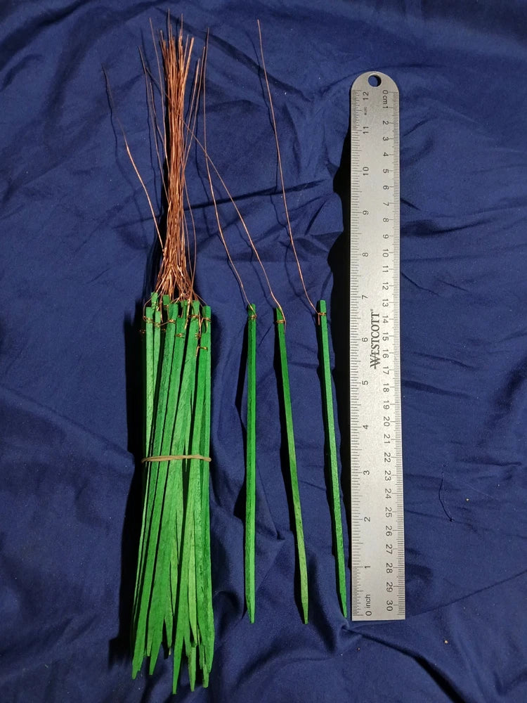 7" Wired Wood Floral Picks Lot-of-50 by Cowee    last set Green Plant