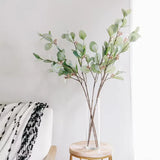 30 inch Sage Green Eucalyptus Branch with Fruit Artificial Stem (Set of 5) Green Plant