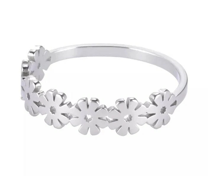 Daisy flower steel ring Daisies