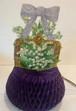 EASTER, honeycomb vase of lily of the valley flowers, stand up card, circa 1900 Lily