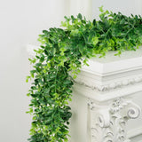 Artificial Boxwood Garland, 6FT Fake Plant Greenery Garland Faux Vines Hangin... Green Plant