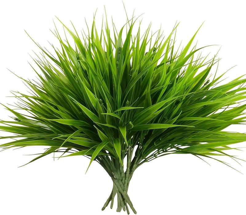 Artificial green onion plant bundle with bright green spiky blades
