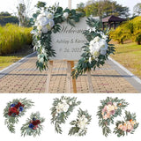 2PCS Silk Flowers Wedding Arch Flowers Door Floral Backdrop Artificial Flowers Bouquet