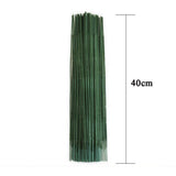 100Pcs/Set Flower Rod Plant Potted Stem Gardening Wire Plastic Artificial Decor Green Plant