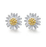 6mm 925 Sterling Silver Gold-tone Daisy Flower Simple Stud Earrings Gift Box A11 Daisies