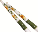 Decorative Hand Painted Sunflower Flower Taper Candles Floral Candlesticks Sunflower