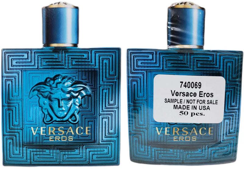 Versace Eros Pour Homme Eau De Toilette 2 Packs of 50 Single Use Peel Samples EDT
