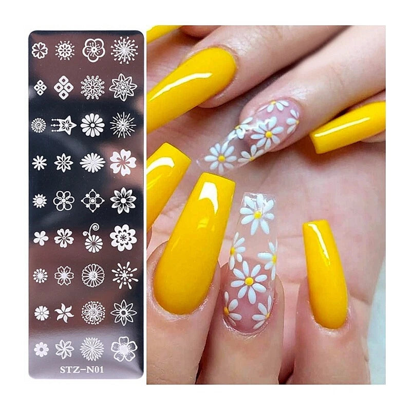 Flower Daisy Lily Deony Petals Metal Nail Stamping Plates 30+ Types Flowers Lily