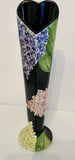 Bud Vase Ceramic Vintage Hydrangeas Painted Heart Shaped Unique Cottagecore Hydrangea