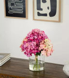New Nearly Natural  Faux 12" Hydrangea Arrangement Flowering Plants