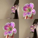 Faux Lily Flower Hair Clips Set Beach Vacation Photo Hair Accessory 2pcs Lily