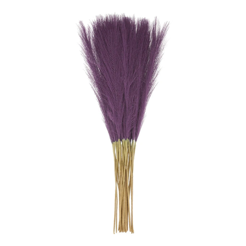 20pcs Dried Faux Pampas Grass 21" Artificial Pampas Grass Decor Dark Purple Pampas Grass
