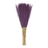 20pcs Dried Faux Pampas Grass 21" Artificial Pampas Grass Decor Dark Purple Pampas Grass