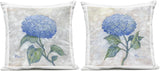 Garden Glory Hydrangeas Outdoor Throw Pillows, Blue, 18x18, 2-Pack Hydrangea